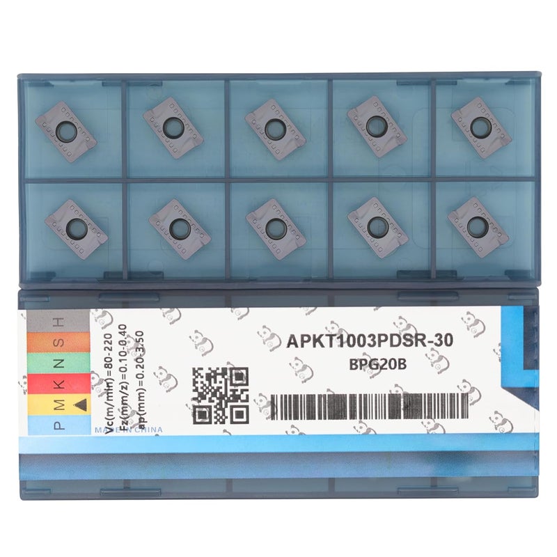 CDBP CNC Carbide Milling Inserts for Metal Cutting APKT1003PDSR-30, Indexable Inserts for Square Shoulder Milling Tools, 10 PCS. - Image 1